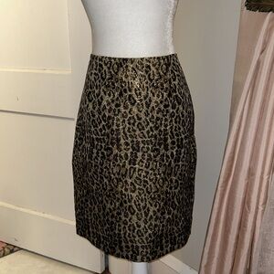 NWOT Sunny Leigh Leopard Metallic Pencil Skirt Sz. 10